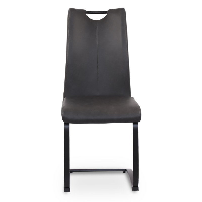 Alioth Faux Leather Upholstered Dining Chair, Dark Grey