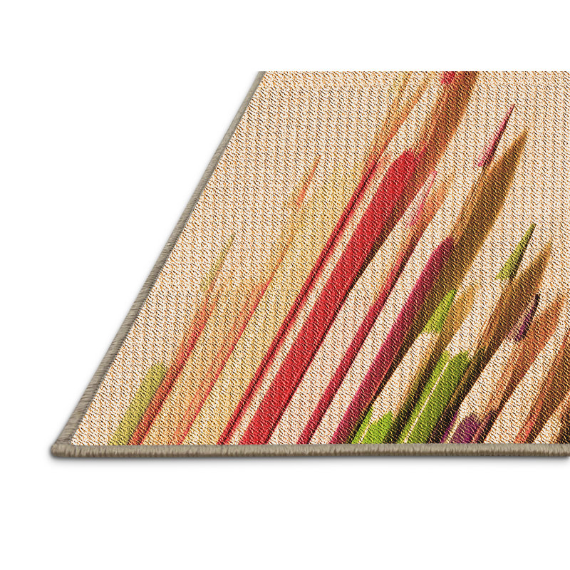 Tapis tissé à la machine en orange, Rectangle 3 pi x 5 pi