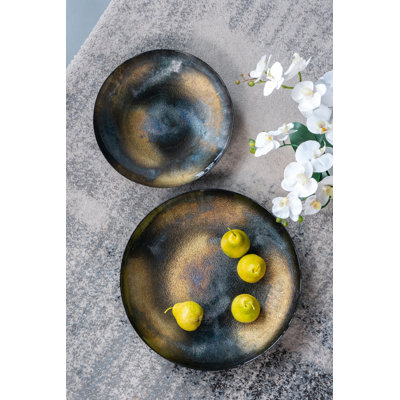 Ensemble d'assiettes décoratives en verre 2 pièces Celisha