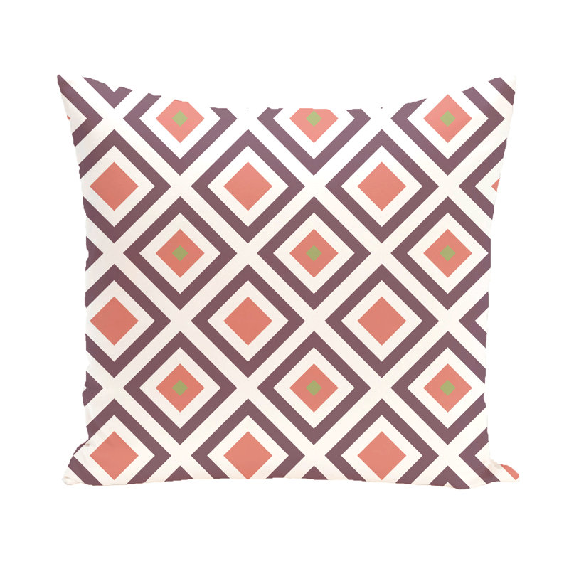 Housse et insert de coussin carré Subline, H 20 po x l 20 po, Mauve / corail