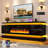 70" Fireplace Tv Stand With 40" Electric Fireplace – Modern Media Console With Dual Led Lights & Built-In Power Outlet For Tvs Up To  65/75/80 Inch Tvs, High Gloss Gaming Entertainment Center,  For Living Room-1384502482