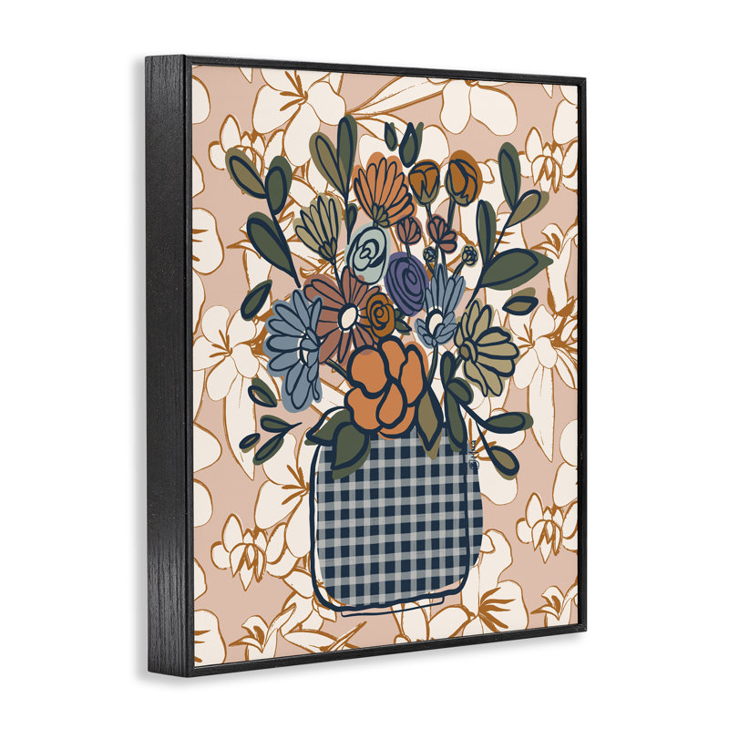 «Little Garden Flower Bouquet», estampe numérique, design par Beki Marquardt, H 14 po x l 11 po, Giclée encadrée noir minuit