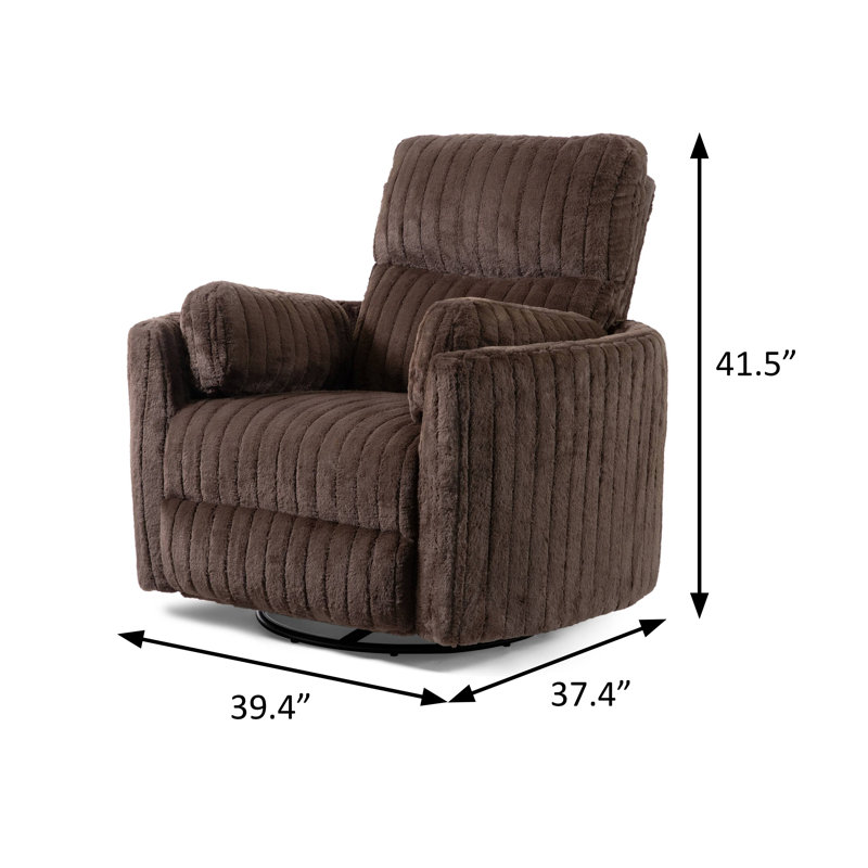 39.4" W Contemporary Power Glider Recliner W/ Swivel, Chocolate Brown, Chocolate Brown