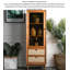 Présentoir 19,69 "en bois massif brun standard et armoires en porcelaine