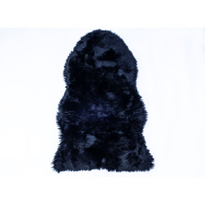 Schaffell-Teppich in Schwarz