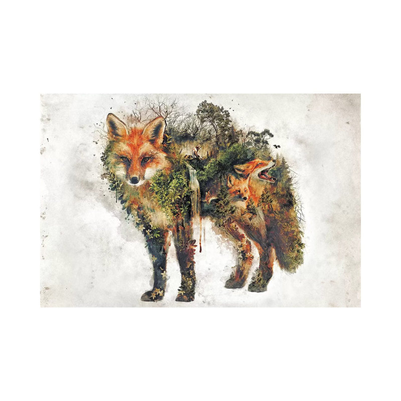Impression sur toile, "surréel renard" par Barrett Biggers, H 26 po x l 40 po x 1,5 po