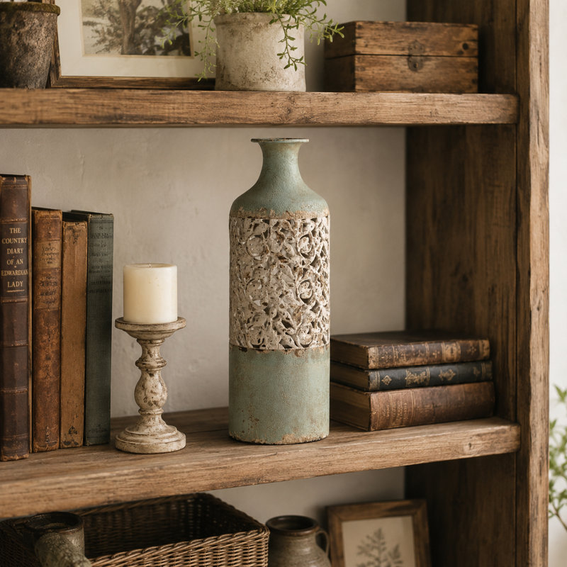 Vase rustique bleu, small