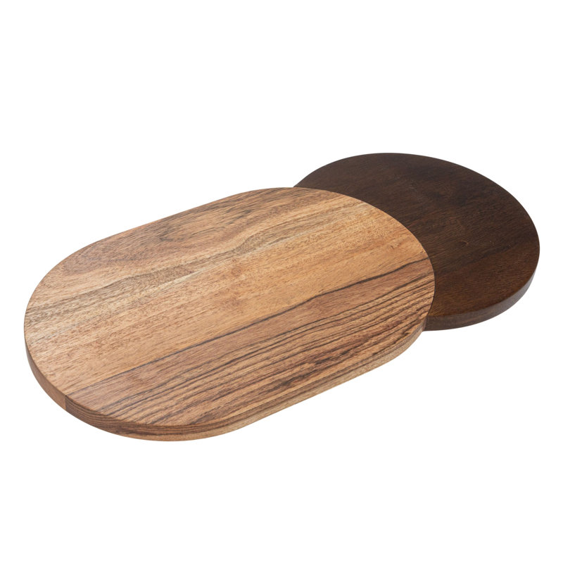 Plateau de service et fromage ovale bicolore
