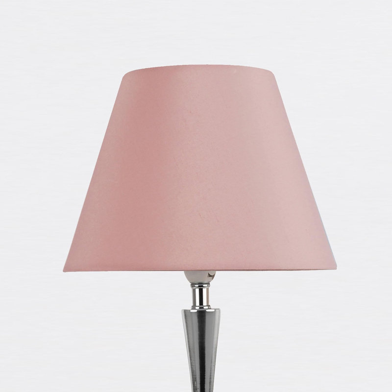 Laskowski Metal Table Lamp, Polished Chrome, Blush Pink