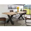 Solid Wood Top Metal Base Dining Table-64126007-64126008-64126009