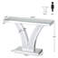 Table de vestibule en forme de V, table d'appoint en miroir, console