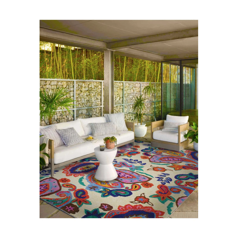 Tapis lavable coloré à motif floral, Tapis de couloir 2 pi 6 po x 6 pi 7 po