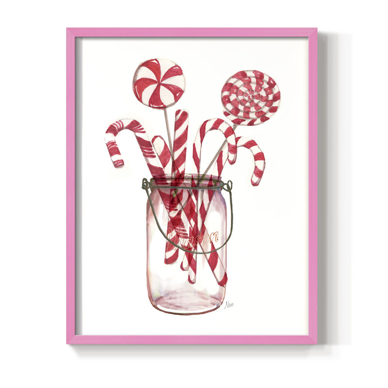 «Peppermint Treats», reproduction encadrée - bois massif, H 15 po x l 12 po, Rose