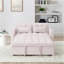 54,33 po Canapé-lit pliable polyvalent en 3 longueurs, canapé-lit moderne, canapé-lit en velours, dossier réglable (rose)