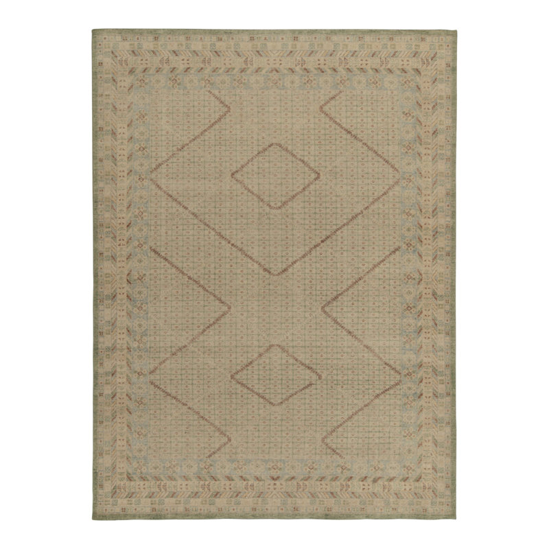 Distressed Homage Hand Knotted Wool Animal Print Area Rug, Rectangle 12' x 18'