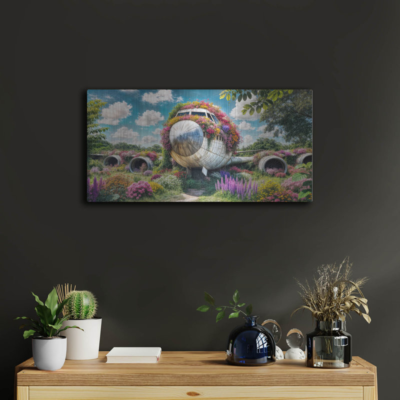 «Blooming Plane Landscape» par Rey Klimt, art mural en métal, H 12 po x l 24 po