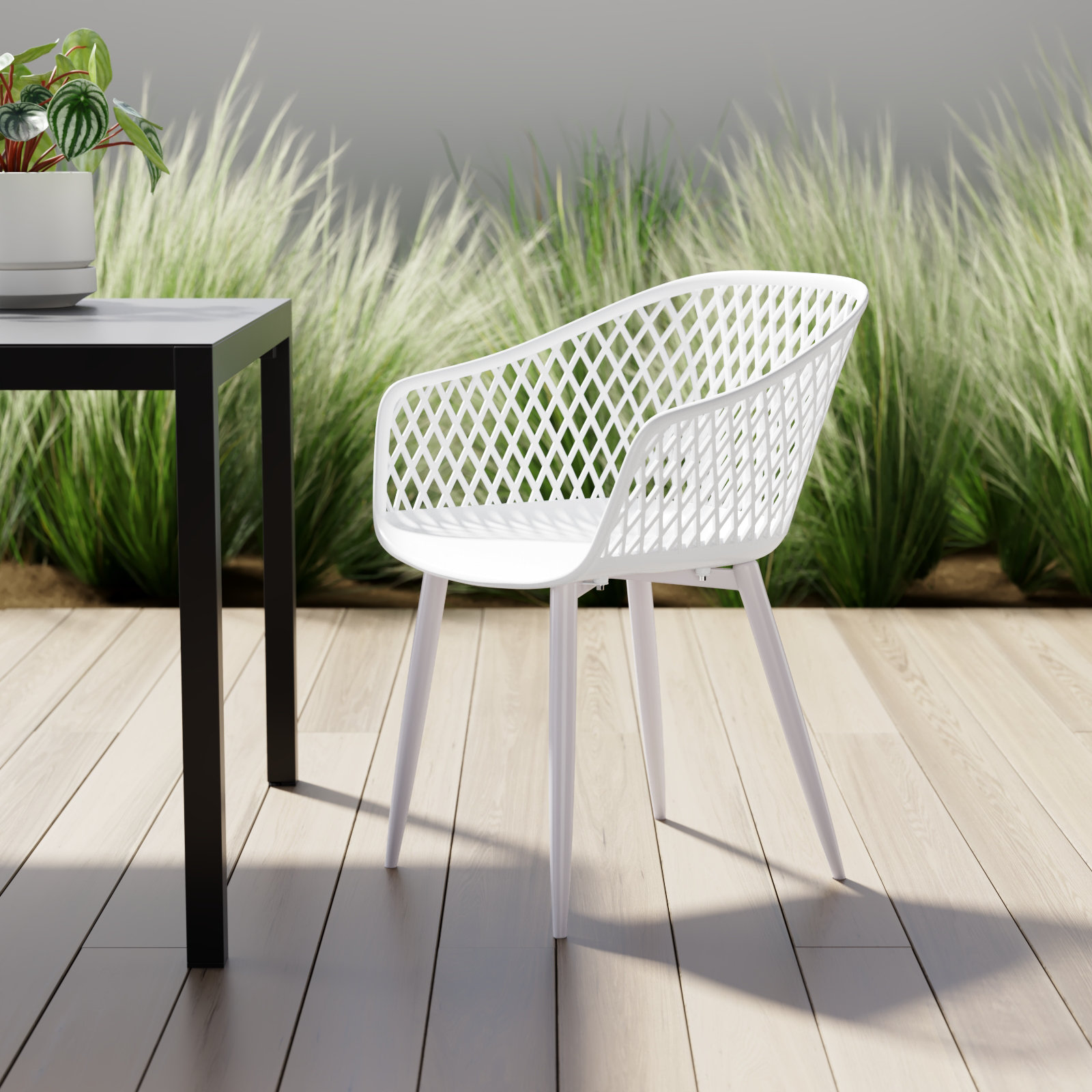 Newark Patio Dining Armchair, White