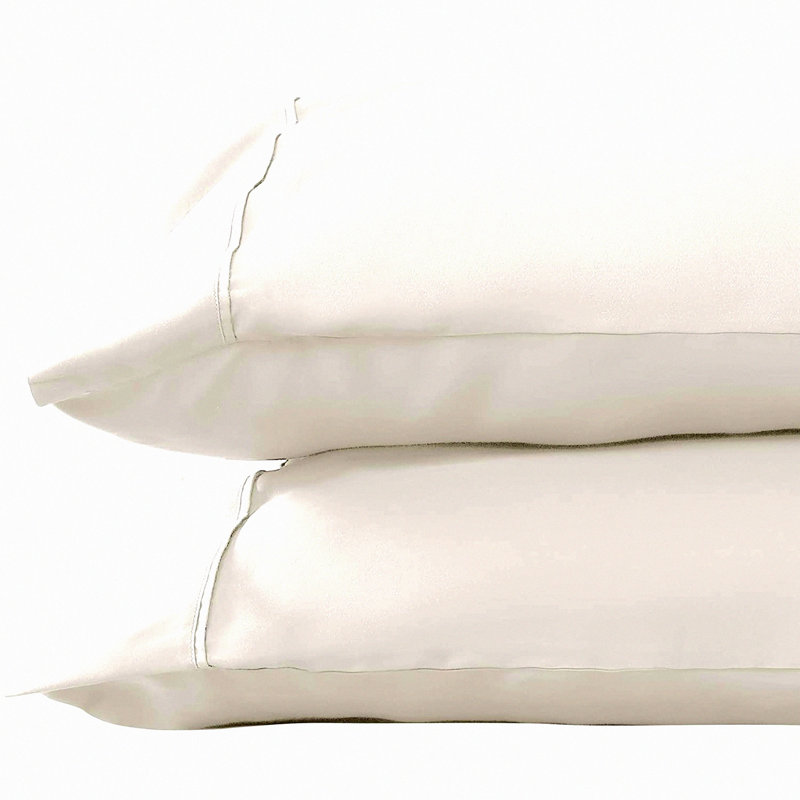 CoolBreeze Tencel Modal Sateen Pillowcase Set - Luxuriously Soft, Breathable, Cooling Beech Tree Fiber - Standard Size, White - 100% Natural Fibers