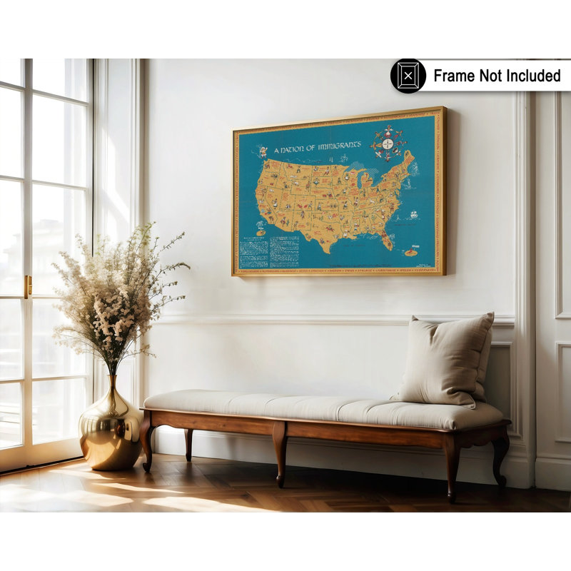 Carte de la Nation des Immigrants, Unframed, Poster, 12"H x 16"W