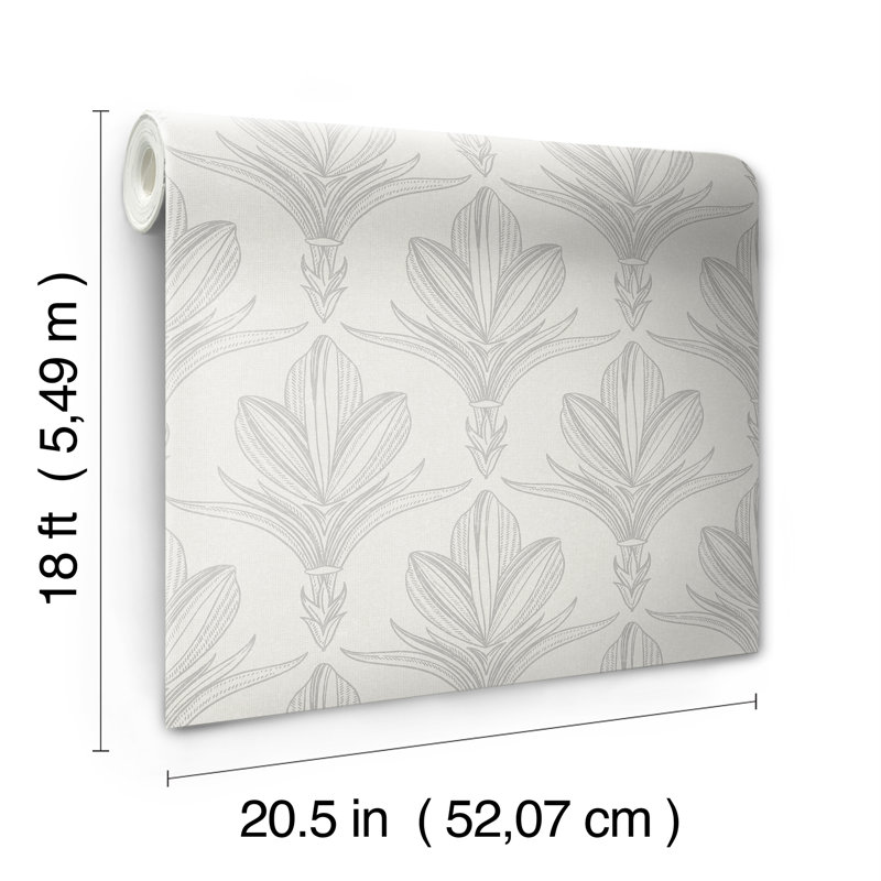Larkyn Peel and Stick Wallpaper, Gray