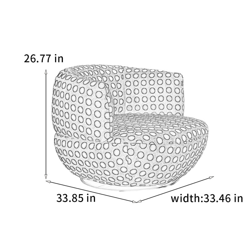 Fauteuil rotatif confortable à pois, Vert