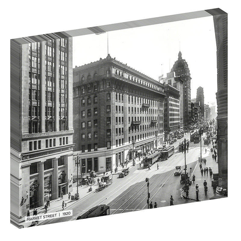 Market Street, Historic San Francisco - reproduction de photo sur toile tendue, H 20 po x l 24 po x P 1,5 po