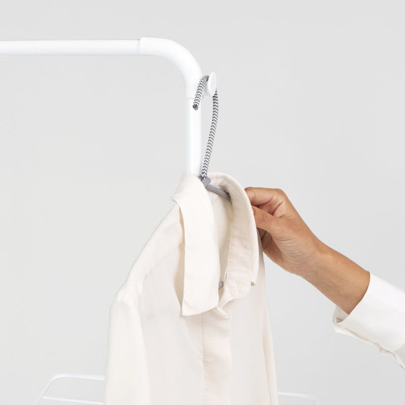 Séchoir à vêtements pliable avec tringle à vêtements (82 pieds) BrabantO HangOn, Blanc