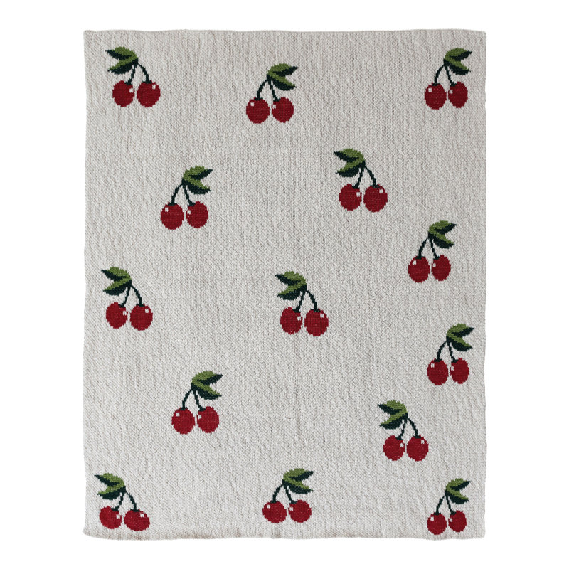 Couverture pour bébé en coton avec imprimé cerise