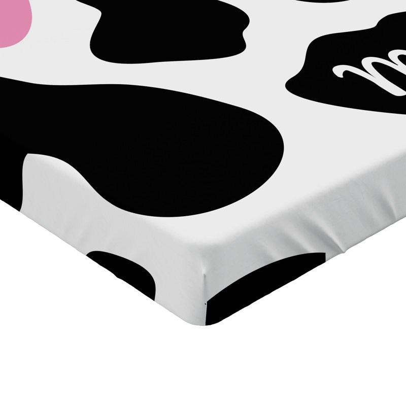 Drap-housse orange Ambesonne, Drap-housse de taille très grand, Imprimé animal rose / noir / blanc