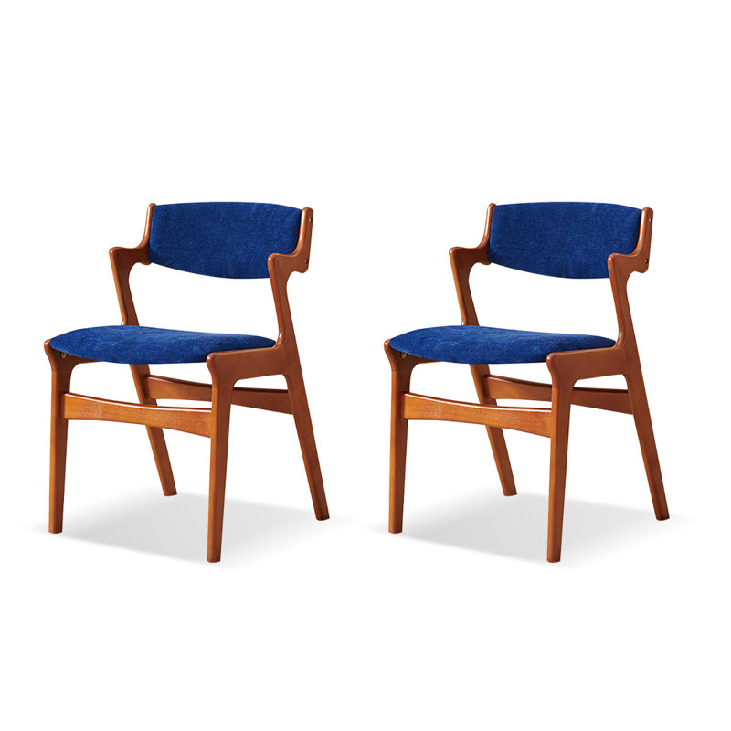 Chaise d'appoint bleue rembourrée (ensemble de 2), Blue
