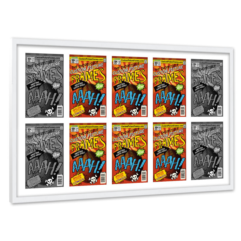 Cadre photo collage, 7,125 po x 10,5 po, Blanc / blanc, 44" x 25.75"