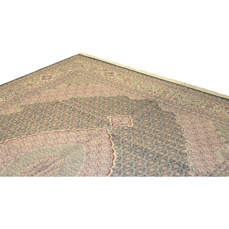 Tapis rectangulaire en laine noué à la main