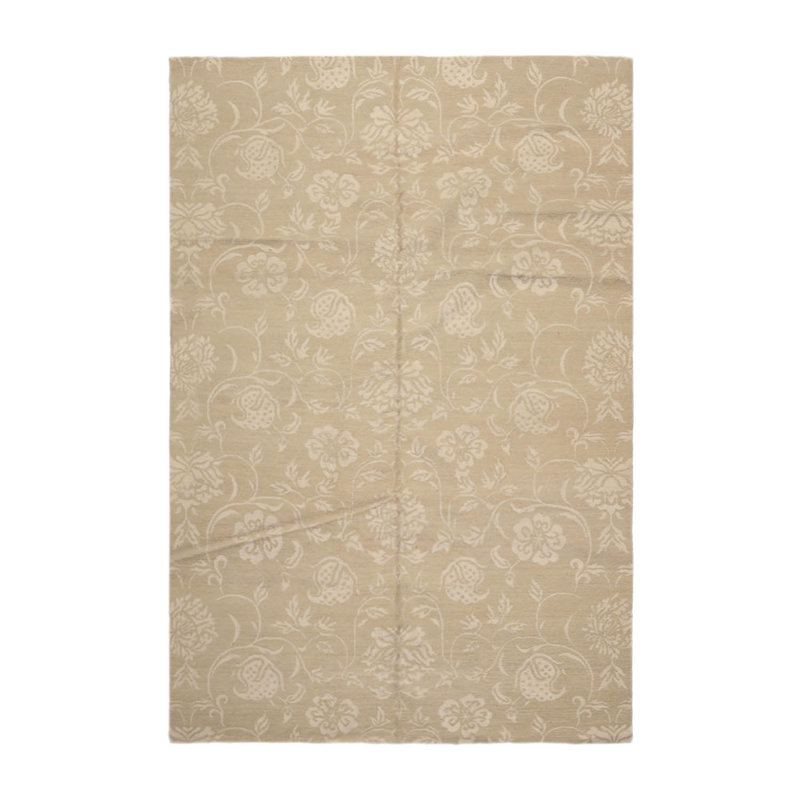 Tapis oriental en laine et en soie noué à la main 6 pi x 8 po 11 po Canora