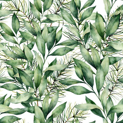 Rouleau de papier peint L 18,75 pi x l 25 po Leaves and Needles