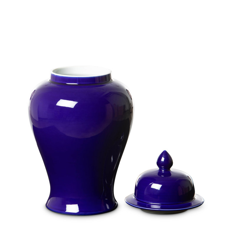 Imperial Ceramic Ginger Jar, Indigo, Small, Blue, 33 pieces, 15.35" H x 8.26" W x 8.26" D