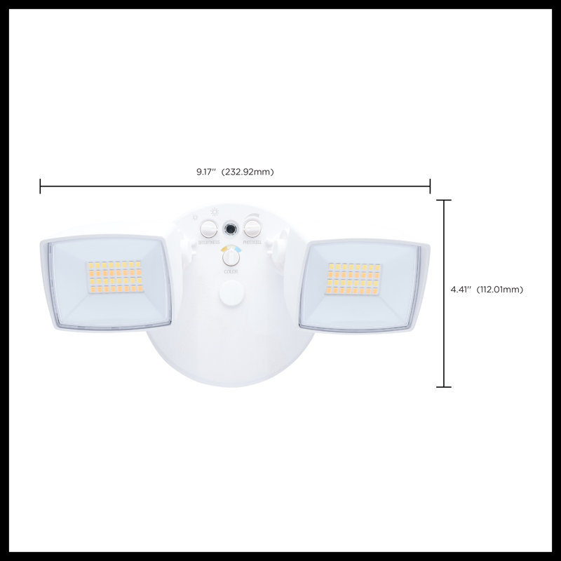 LED Security Light Dual Head Field Selectable, White