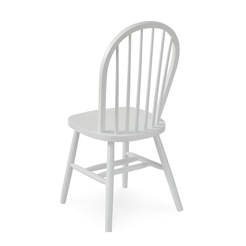 Chaise d'appoint en bois massif Genissa, Blanc
