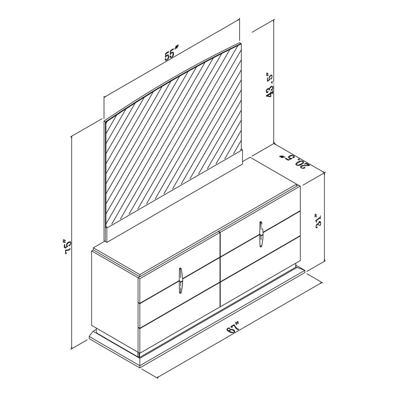 Lorentz Wood Flat Wall Mirror