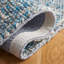 Tapis bleu / gris en laine tissé à la main-1143964327