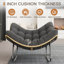 Chaise berçante d'extérieur surdimensionnée 2 pièces avec coussin Papasan-228153145-211016393