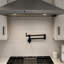 Robinet remplisseur mural avec bras articulés doubles, 2 poignées et valves en céramique pour cuisine commerciale, finition noir mat