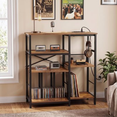 Grand support pour tourne-disque à 4 niveaux, armoire de rangement en vinyle 7 po / 10 po / 12 po