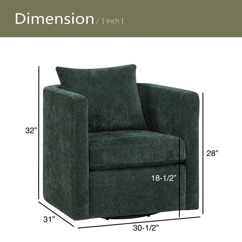 Fauteuil demi-tonneau pivotant, Vert