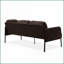Canapé moderne en polyester brun 3 places - Petit canapé compact avec sièges profonds pour salon, chambre à coucher, appartement | Brun | Polyester | Tissu-1688925754
