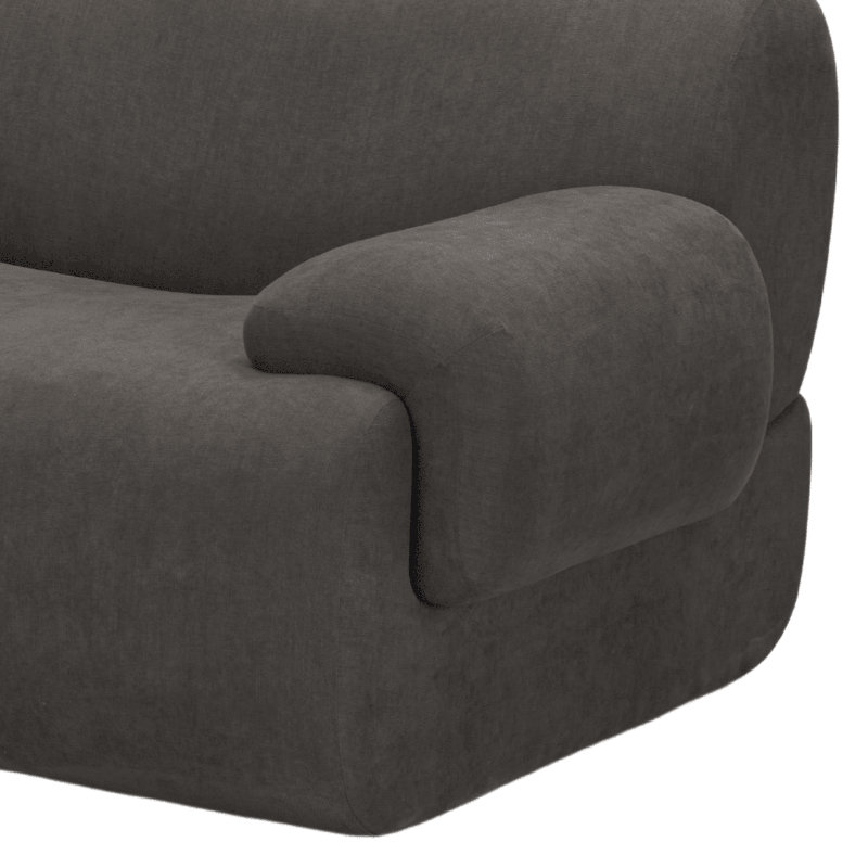 Canapé modulaire en tissu recyclé gris anthracite Zenith, Mélange de polyester gris