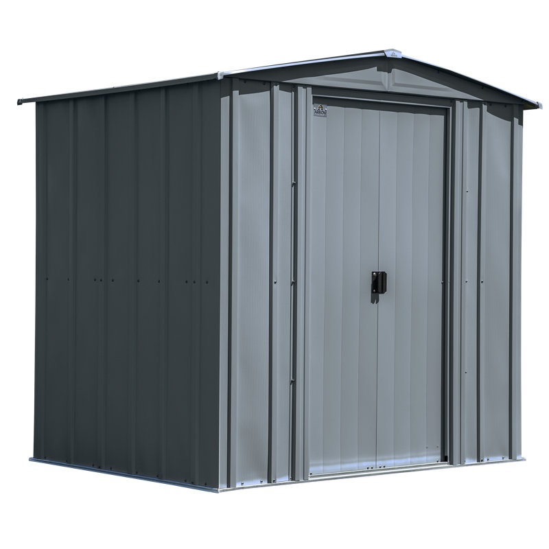 6 ft. x 5 ft. Charcoal Galvanized Steel Storage Shed