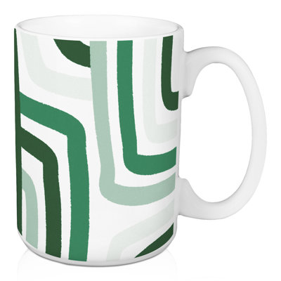 Tasse à rayures abstraites vertes