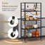 5-Tier Foldable Shelving Unit Metal Shelves with Detachable Wheels-197691726