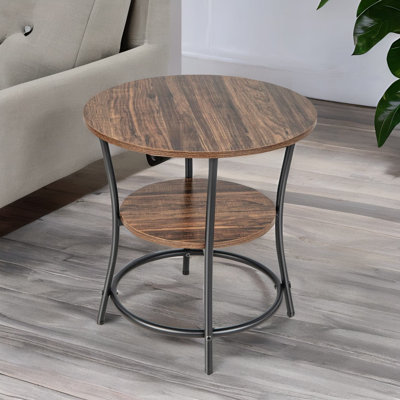 Sigli Round 2 Tier Side Table For Living Room 2 Tier End Sofa Accent Tables