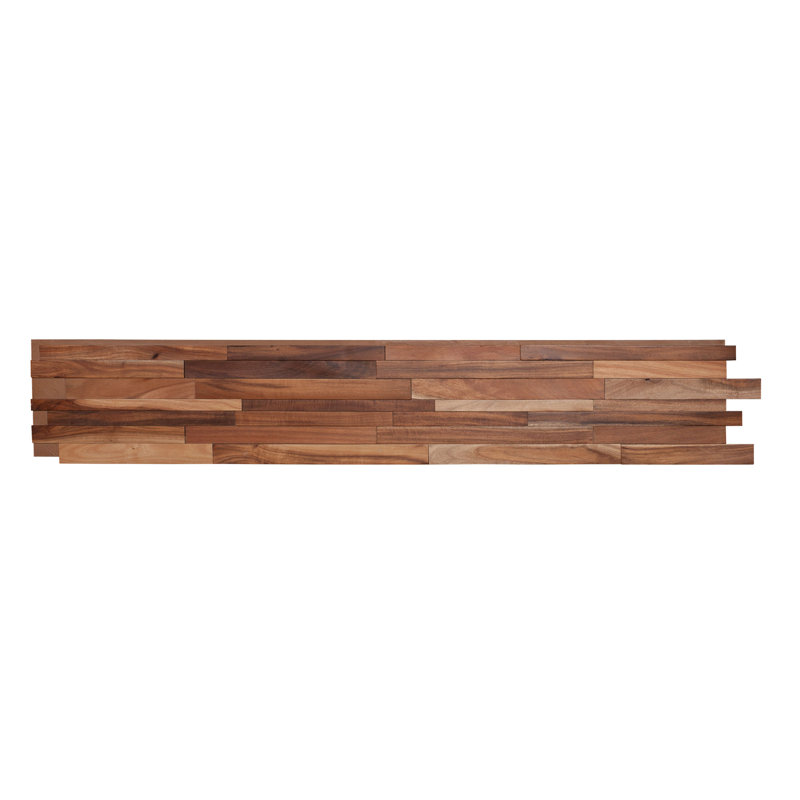 Acacia 3D Textured Solid Hardwood Interlocking Wall Planks